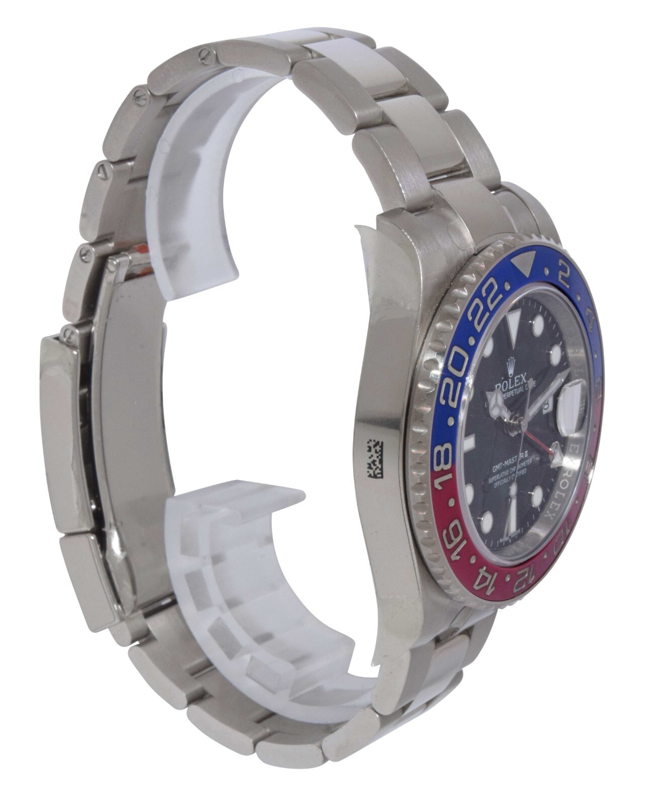 NOS Rolex GMT-Master II 18k White Gold Ceramic "Pepsi" Watch B/B 116719