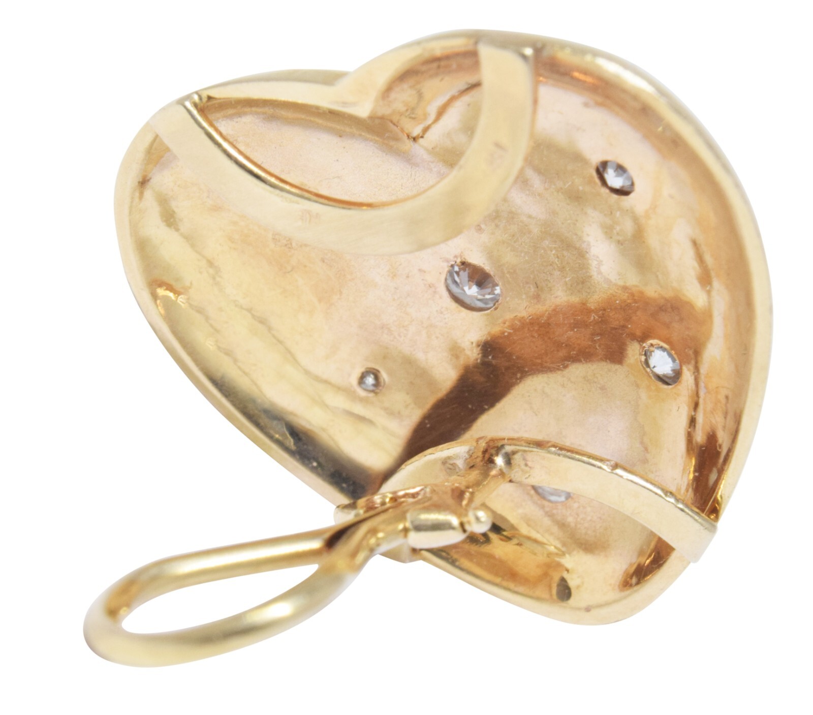 Heart-Shaped 14k Yellow Gold & Diamond Clip-On Earrings
