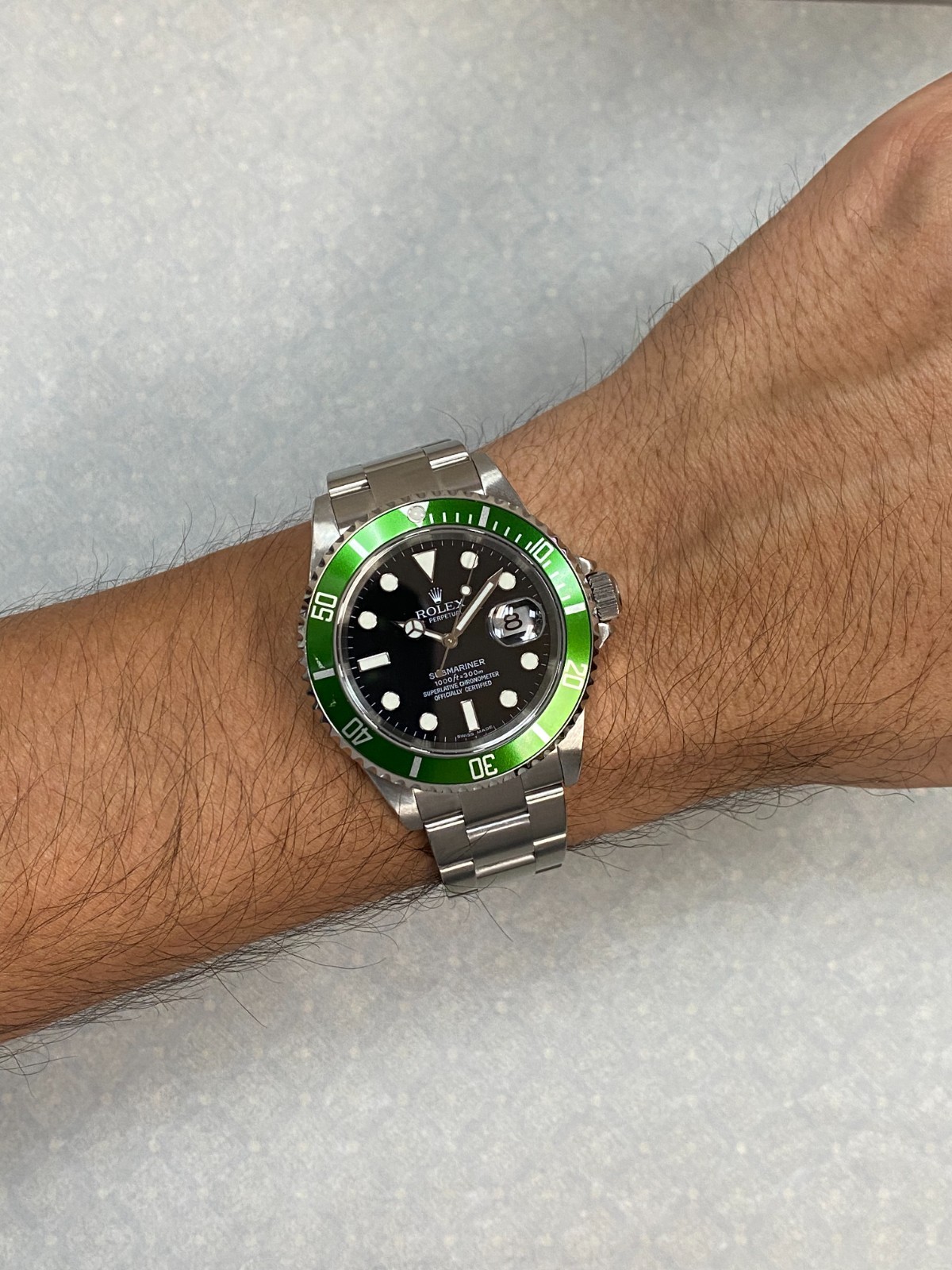 Rolex Submariner Date Kermit Green Bezel Steel Mens Automatic Watch Z 16610