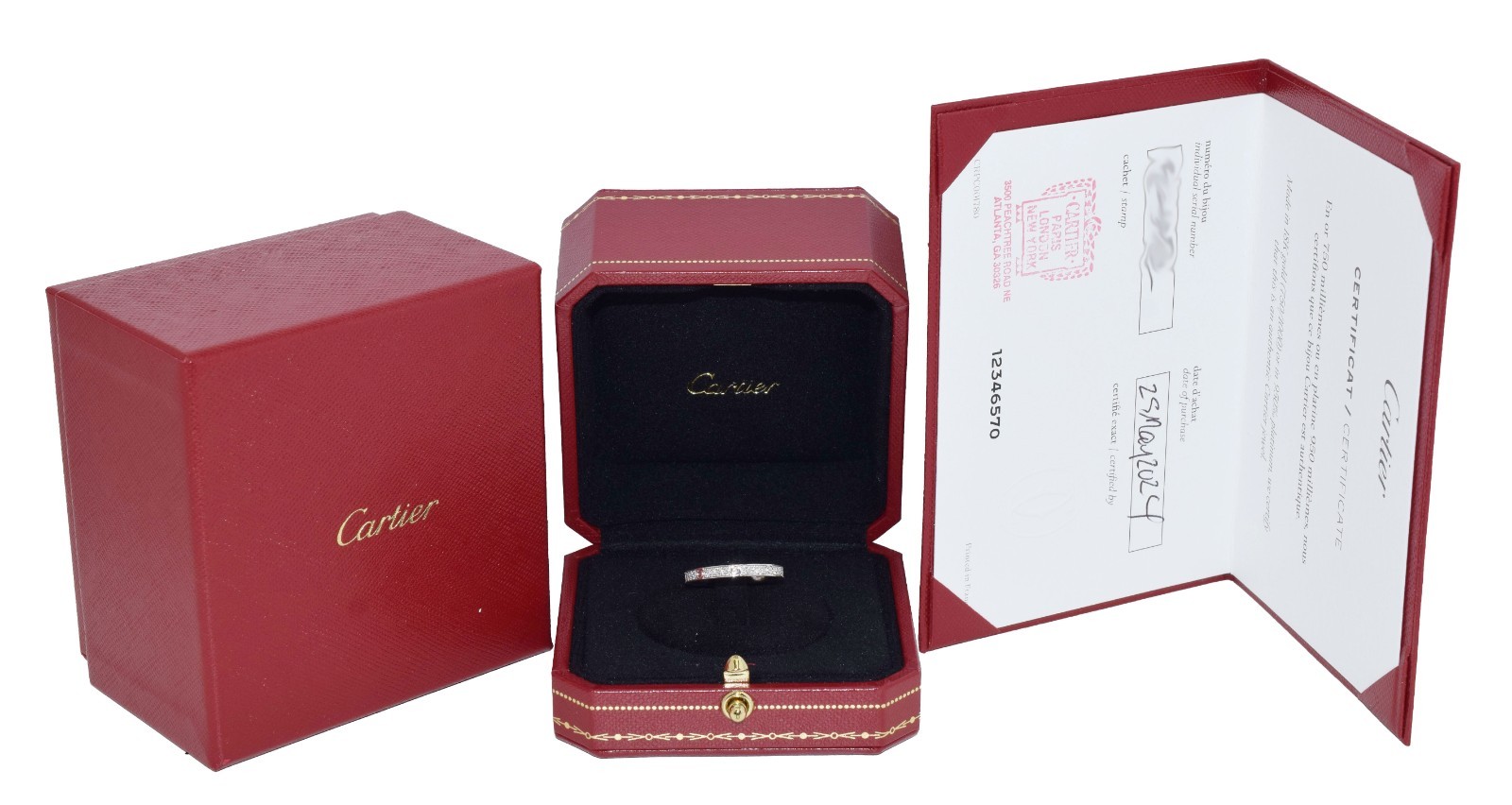 Cartier Love Ring Pave Diamond 18k White Gold Mini Band Size 59 B/P '24 B4218259 Cartier Love Ring Pave Diamond 18k White Gold Mini Band Size 59 B/P '24 B4218259