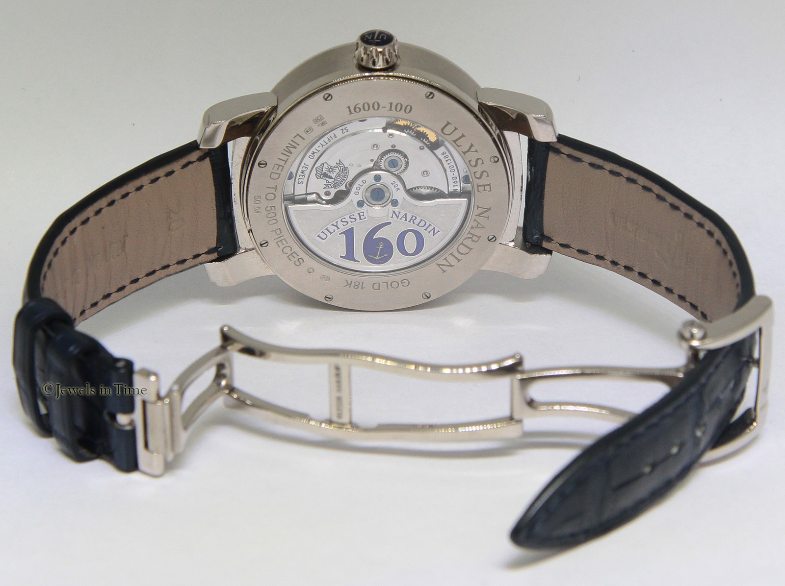 Ulysse Nardin 160th Anniversary 18k White Gold Mens Watch 1600-100 Box/Papers