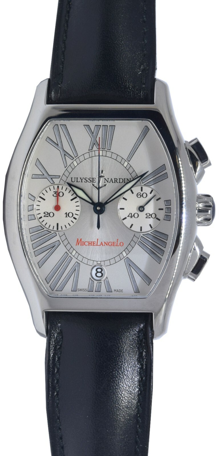 Ulysse Nardin Michelangelo Chronograph Stainless Steel Silver Mens Watch 563-62