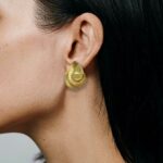 Henry Dunay 18k Yellow Gold Sabi Finish Clip-On Earrings Henry Dunay 18k Yellow Gold Sabi Finish Clip-On Earrings