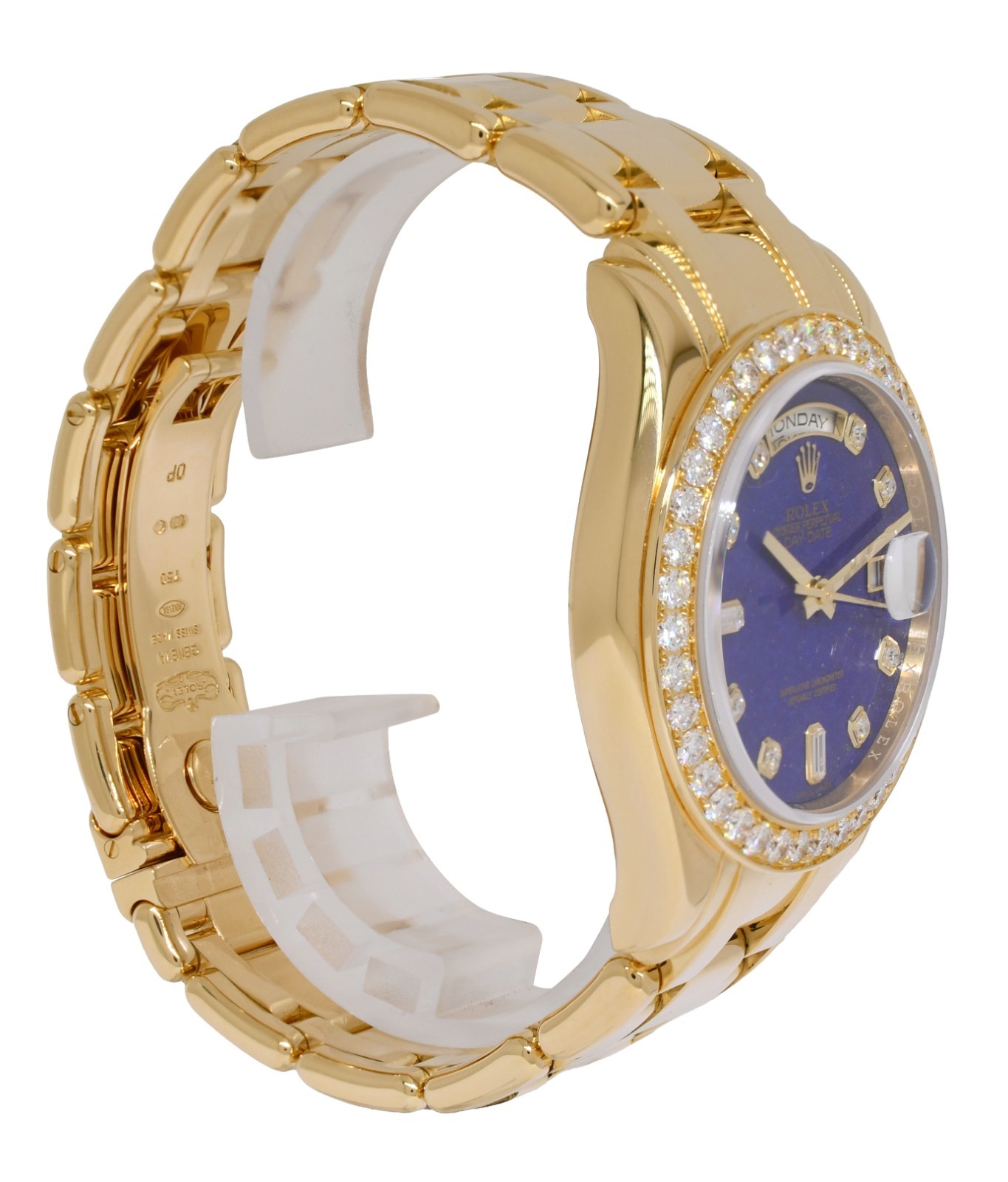 Rolex Masterpiece 18k Yellow Gold Lapis Lazuli Diamond 39mm Watch B/P Z 18948
