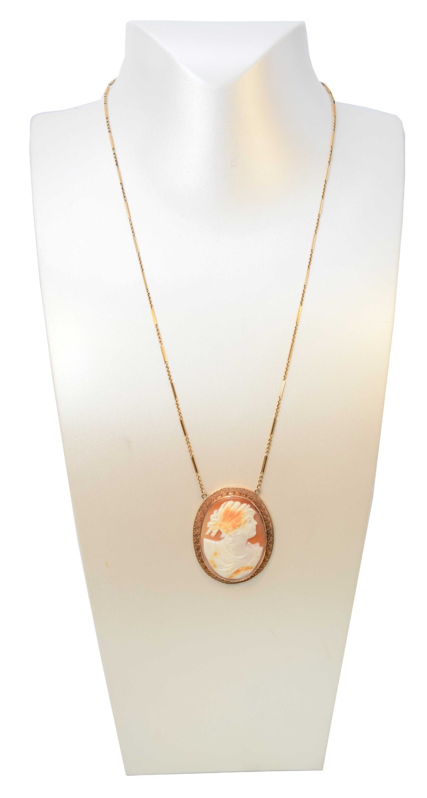 Ladies Cameo Necklace 14k & 10K Yellow Gold