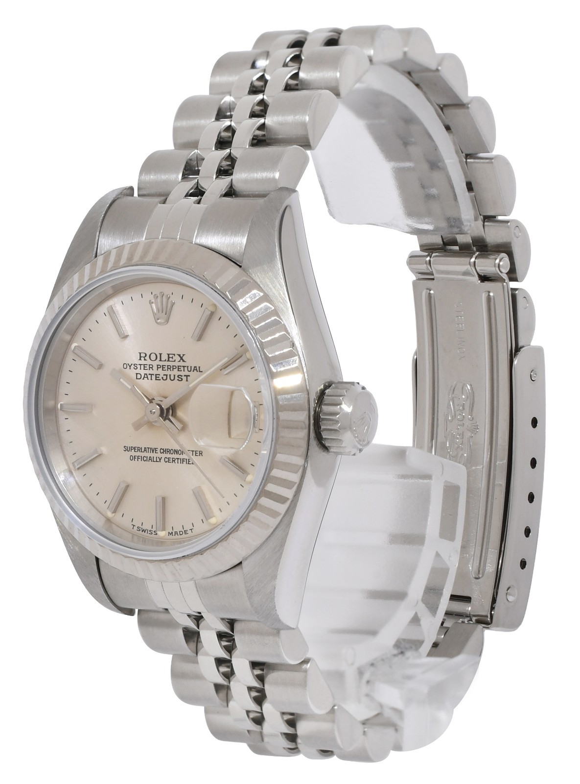Rolex Datejust Steel/18k WG Bezel Silver Dial Ladies 26mm Watch W 69174
