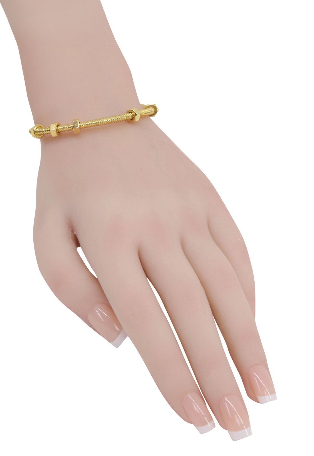 Cartier Ecrou Bracelet 16cm 18k Yellow Gold Screw Nut Bangle B6063816