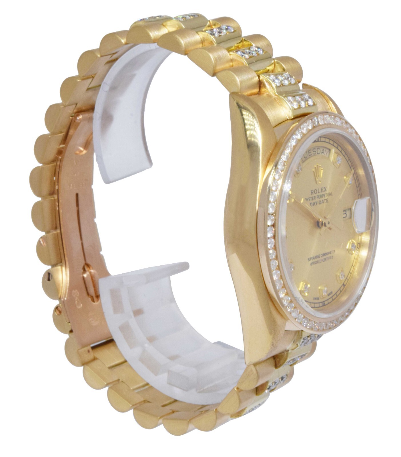 Rolex Day-Date President 18k Yellow Gold Diamond Dial/Bracelet/Bezel Watch 18038
