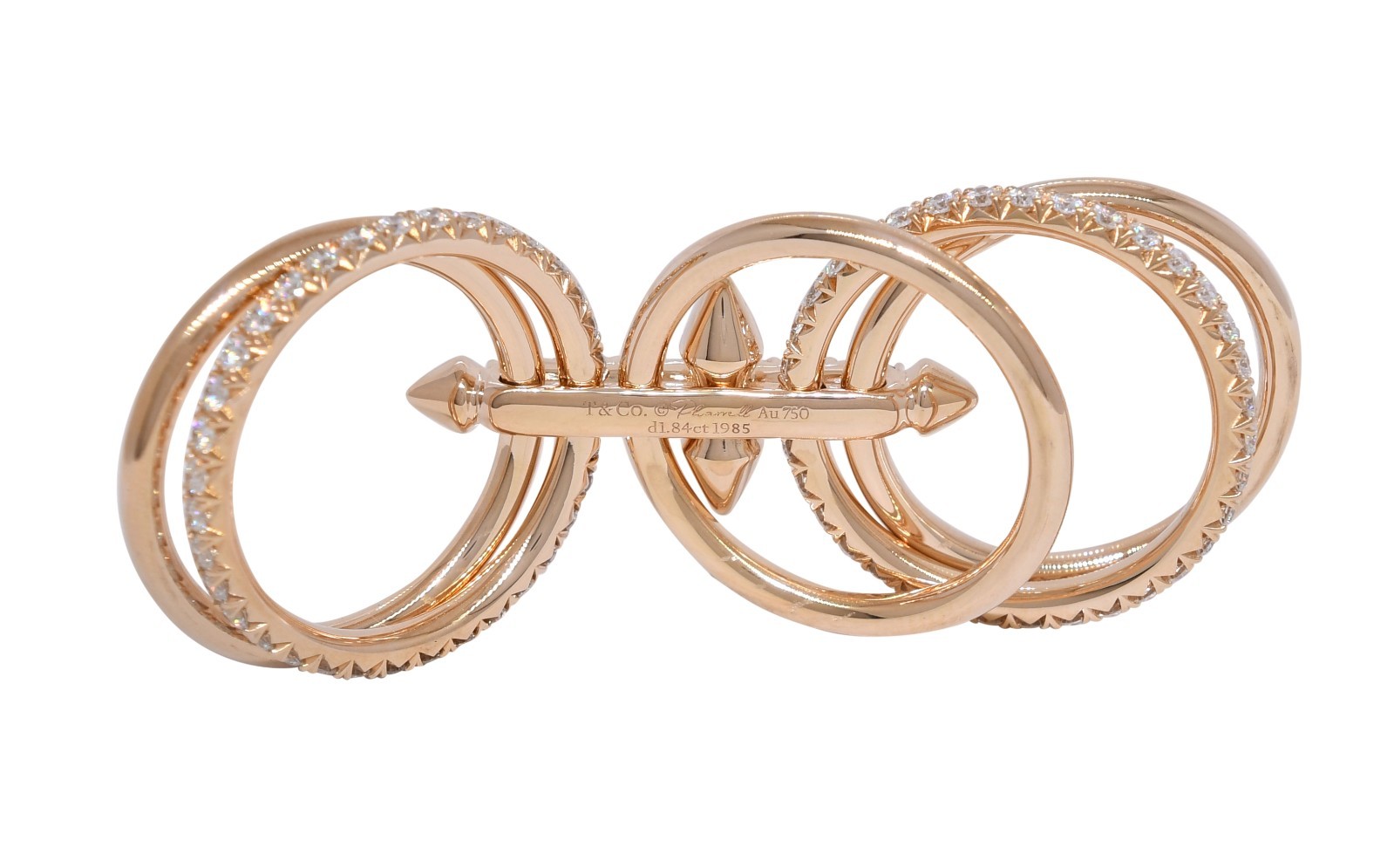 Tiffany & Co. Titan by Pharrell Williams Pave Diamond Rose Gold Ring Size 8.5