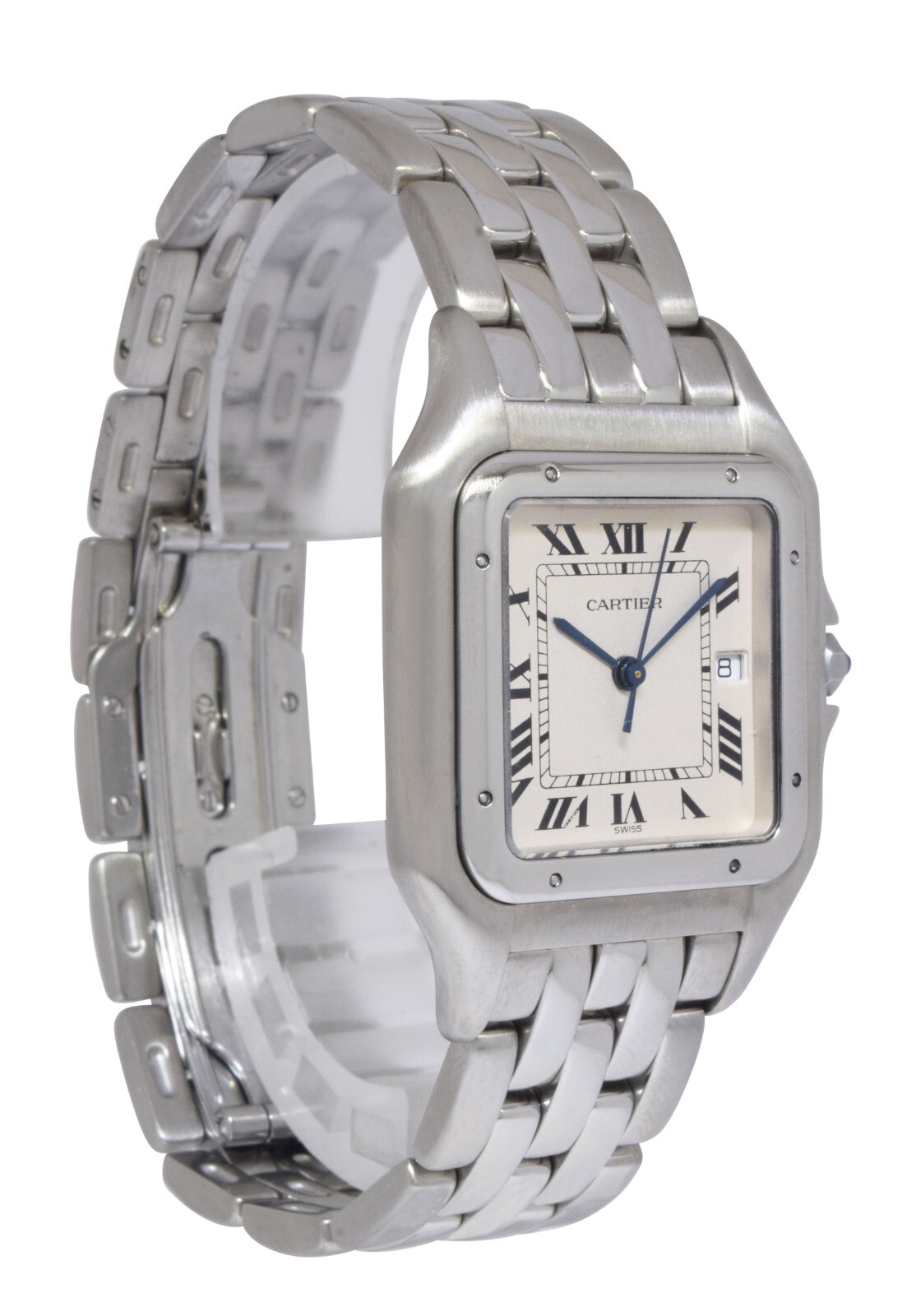 Cartier Panthere Jumbo Steel Silver Roman Dial Quartz Watch W25032P5 1300