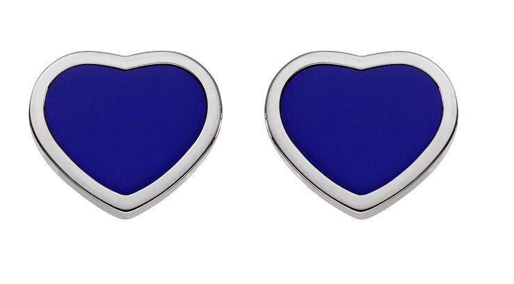 Chopard Happy Hearts Lapis Lazuli 18k White Gold Earrings +Certificate 839482