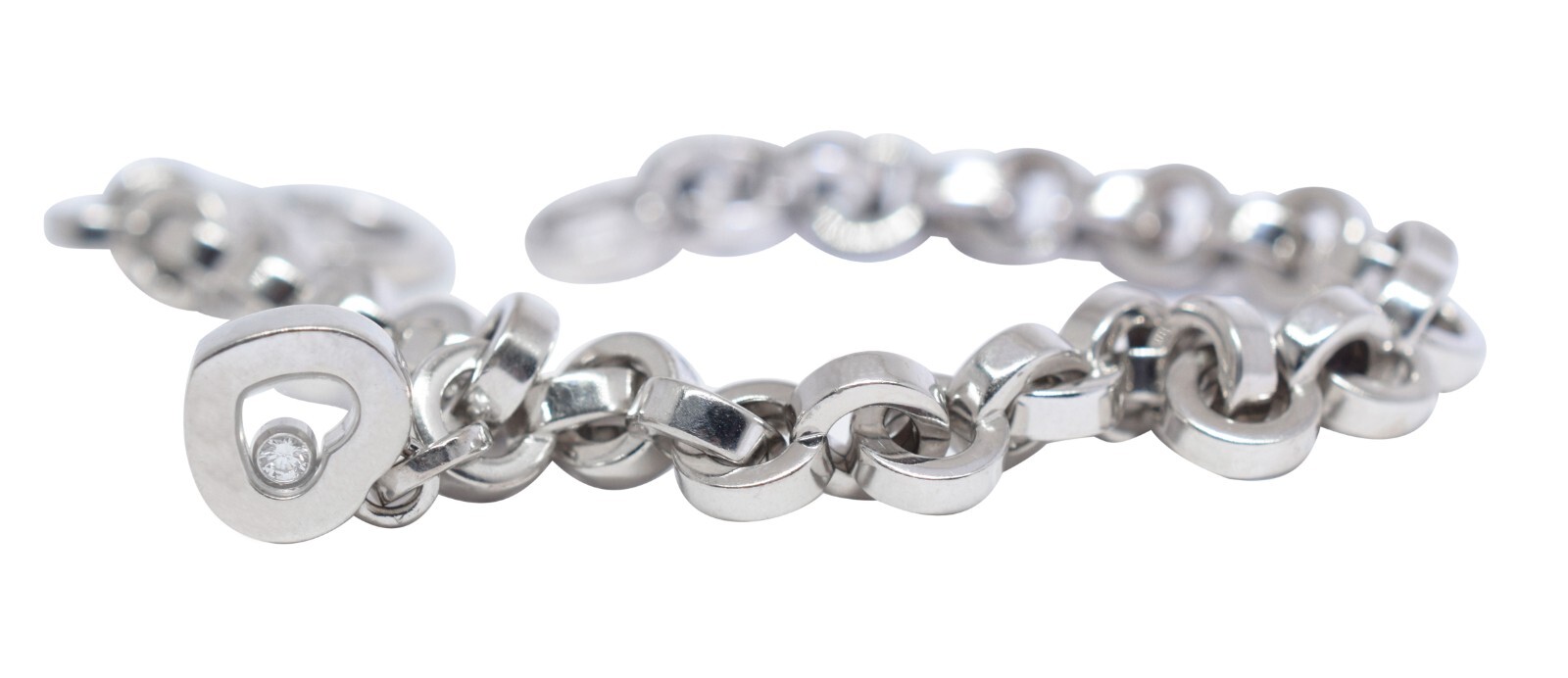 Chopard Happy Diamonds 18k White Gold Link Bracelet +Certificate 85/3468-20