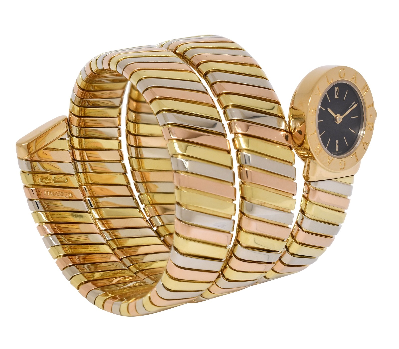 Bvlgari Serpenti Tubogas Yellow/White/Rose Tri-Tone Gold Ladies Watch BB191T