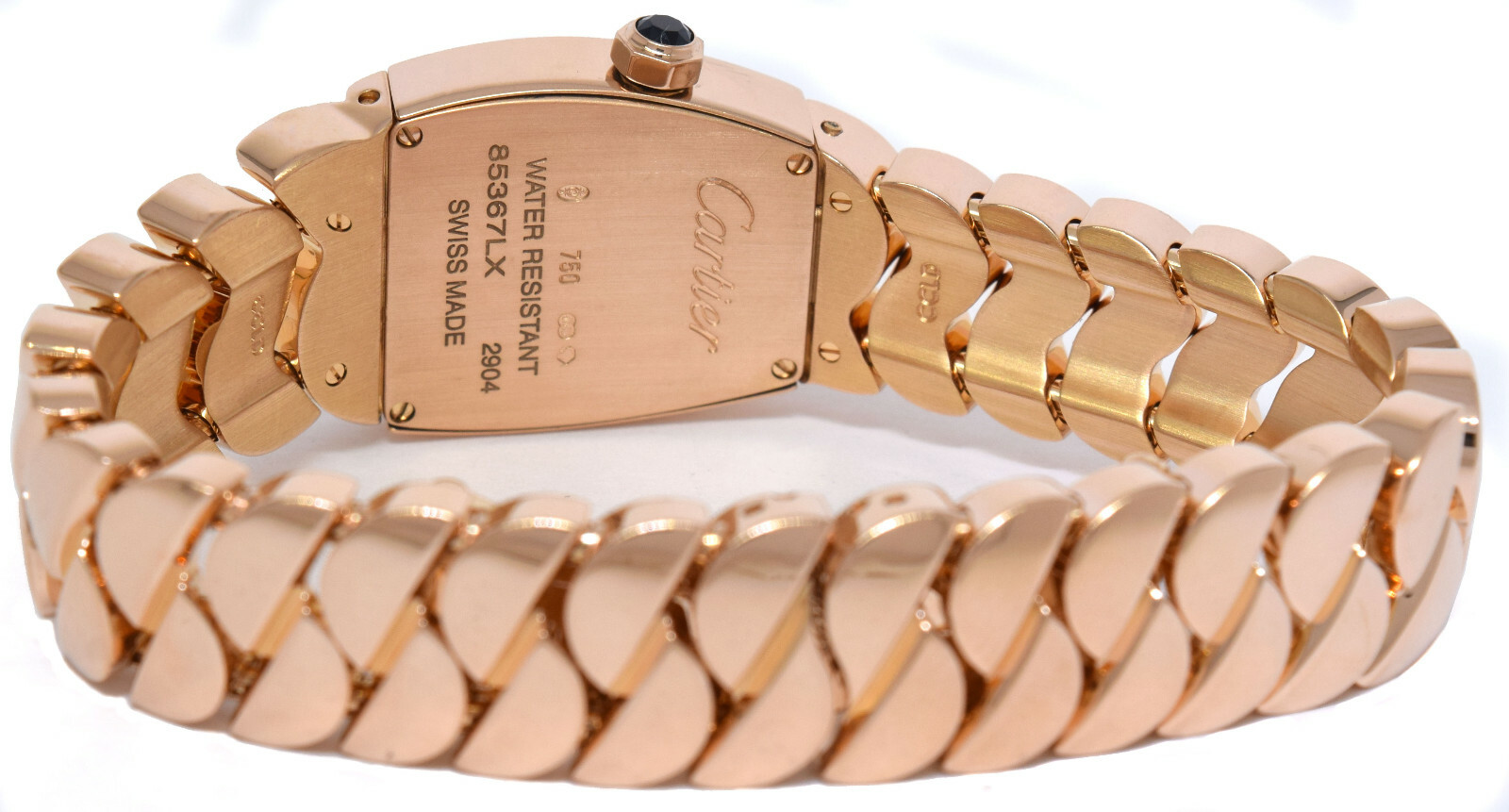 Cartier La Dona 18k Rose Gold Silver Roman Dial Ladies 22mm Quartz Watch 2904