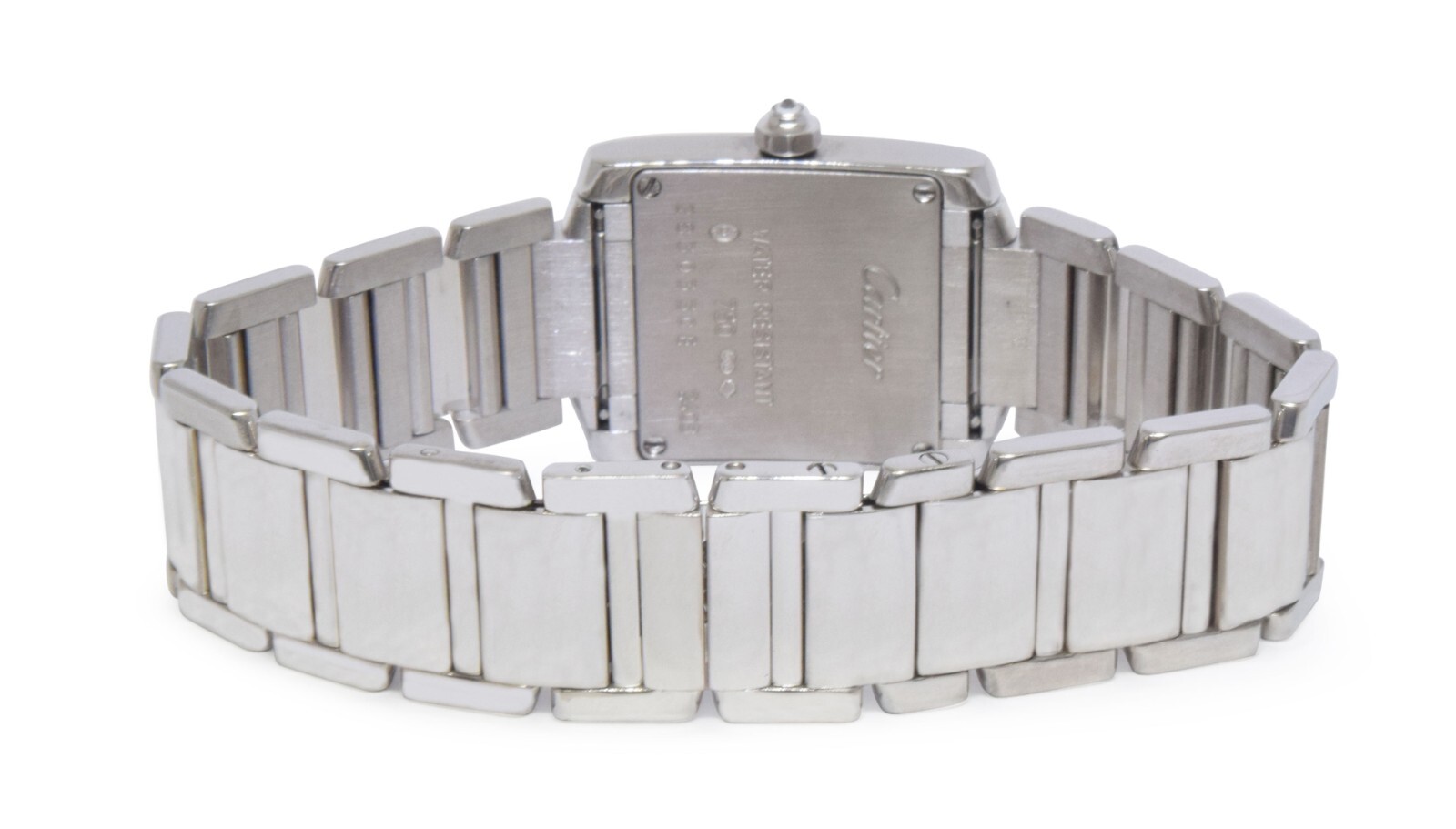 Cartier Tank Francaise Small 18k White Gold Diamond Ladies Watch WE1002S3 2403