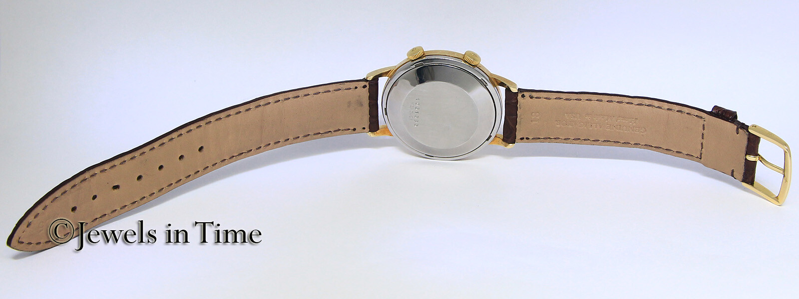 Jaeger LeCoultre Memovox Alarm 18k Gold Shell Vintage Mens 37mm Automatic Watch