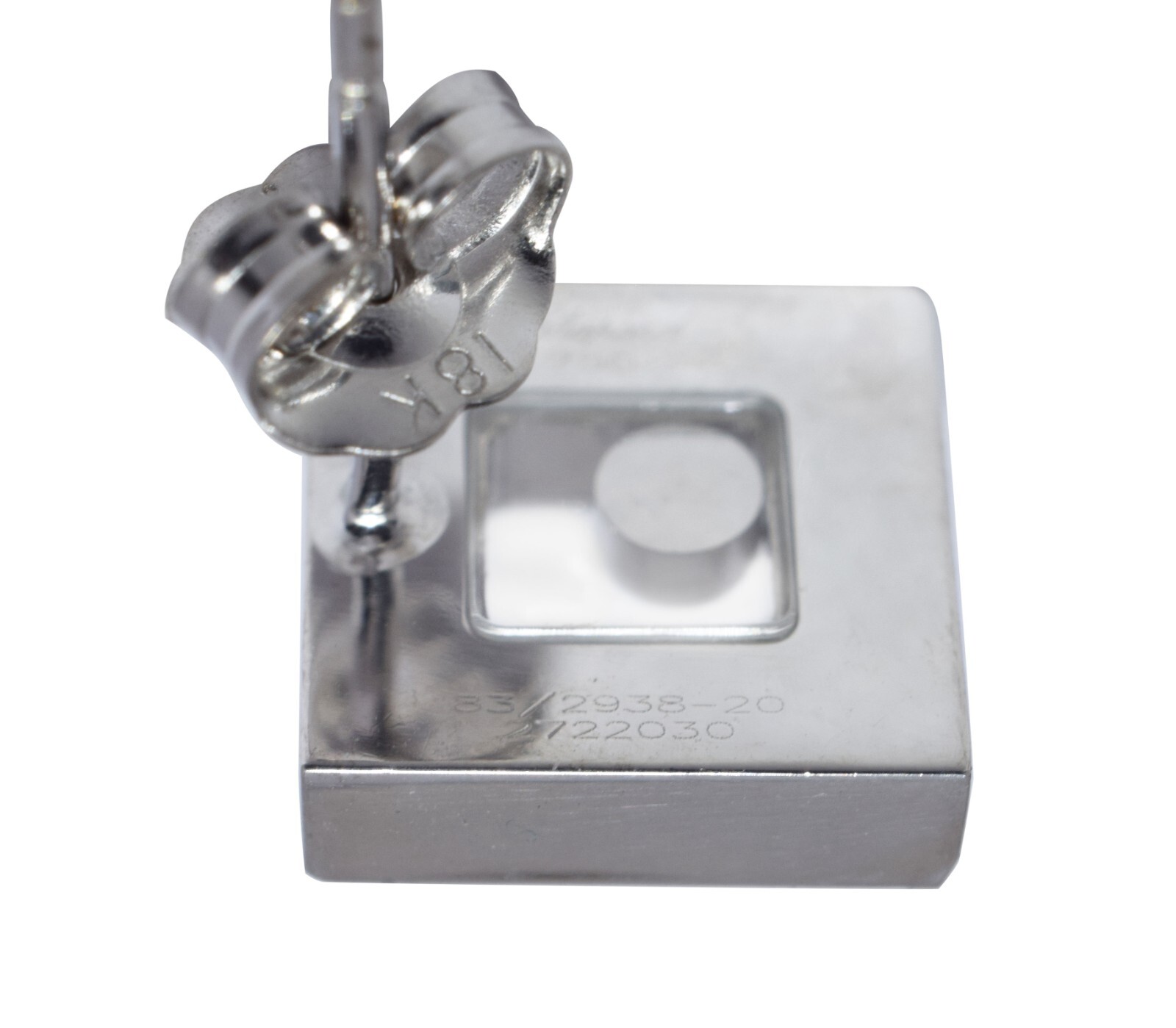 Chopard Happy Diamonds 18k White Gold Square Stud Earrings 83/2938-20