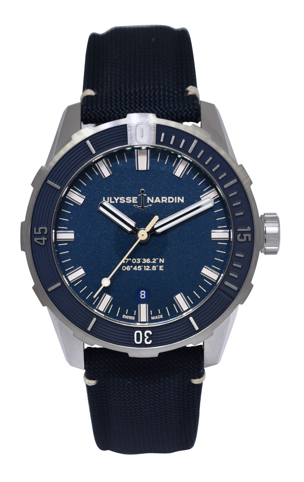 Ulysse Nardin Diver Steel Blue Dial Mens 42mm Watch +Papers 8163-175