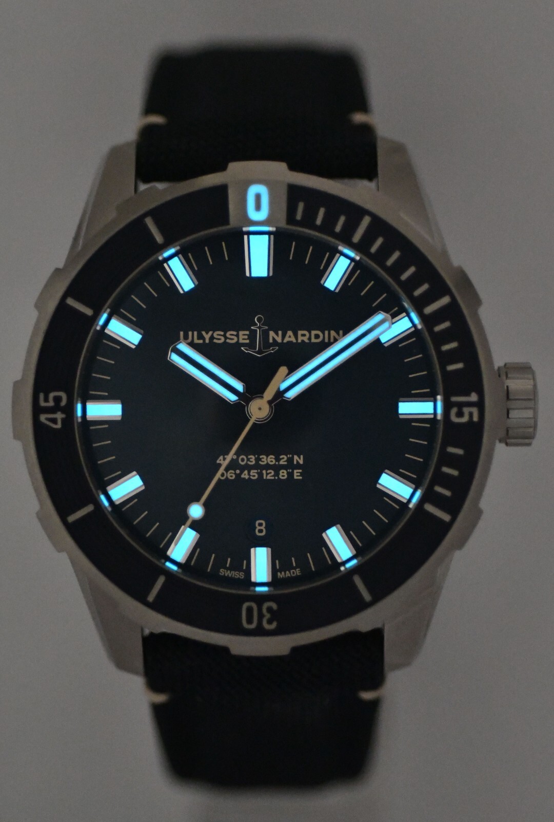 Ulysse Nardin Diver Steel Blue Dial Mens 42mm Watch +Papers 8163-175