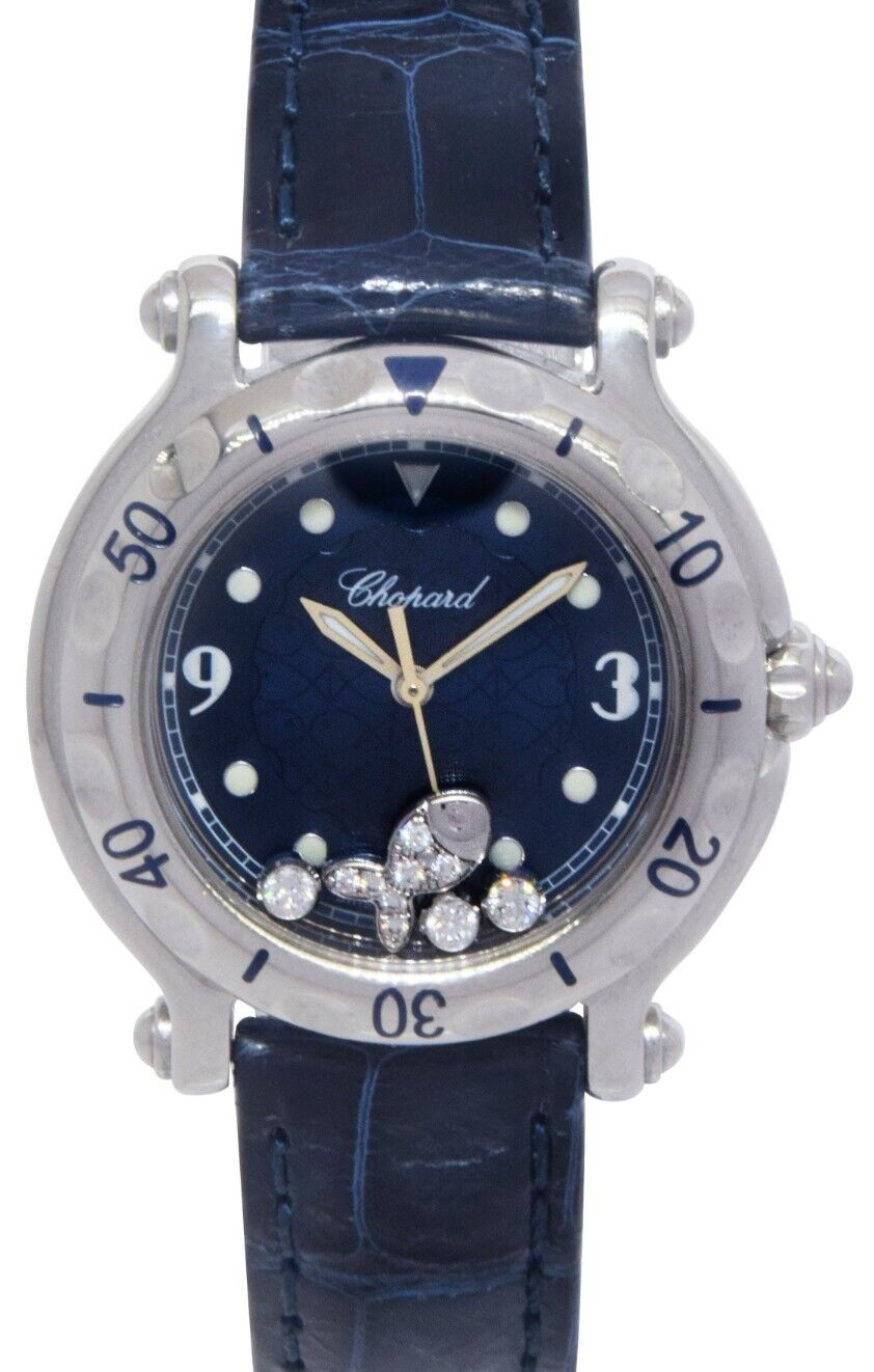 Chopard Happy Sport Fish Steel Blue Dial Ladies 32mm Quartz Watch 27/8921 Chopard Happy Sport Fish Steel Blue Dial Ladies 32mm Quartz Watch 27/8921