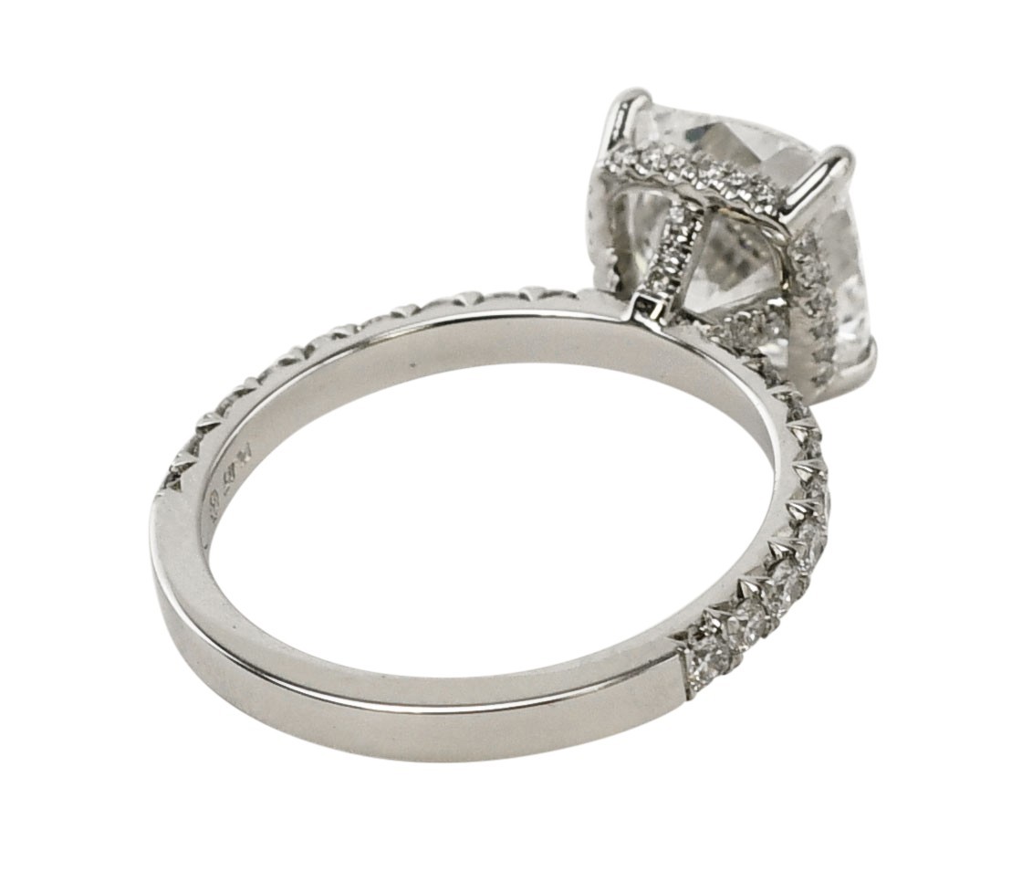 GIA 4.05 Carat Cushion Modified Brilliant Diamond Platinum Engagement Ring s. 8