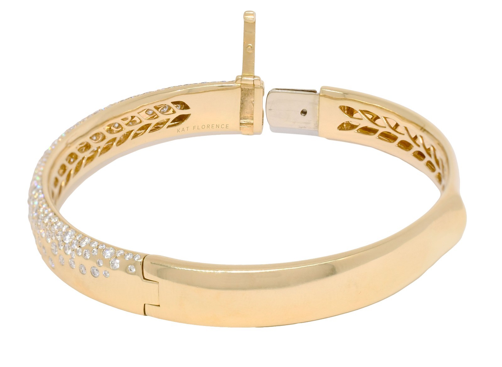 Kat Florence Sodapop D Flawless Diamond 18k Yellow Gold Bangle Bracelet
