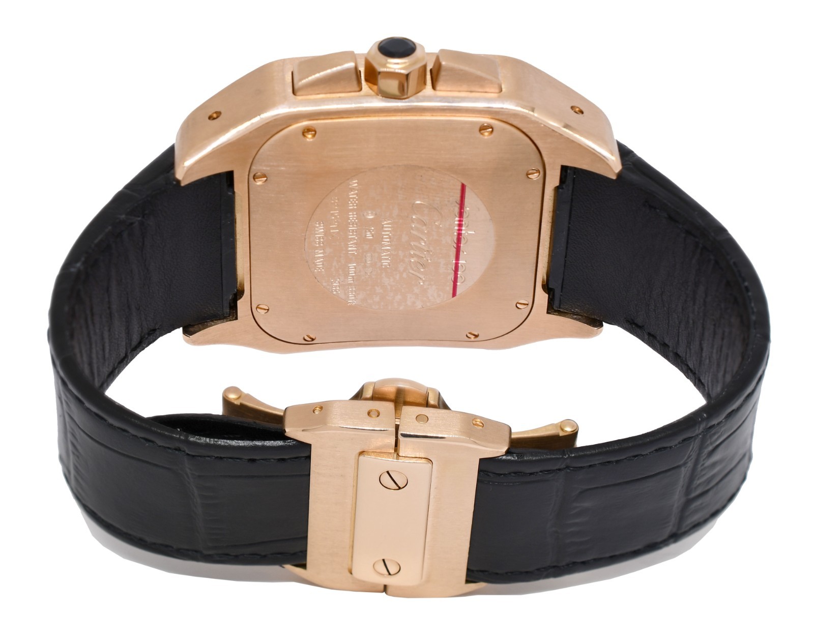 Cartier Santos 100 XL Chronograph 18k Rose Gold Mens 41mm Watch W20131Y1 2935