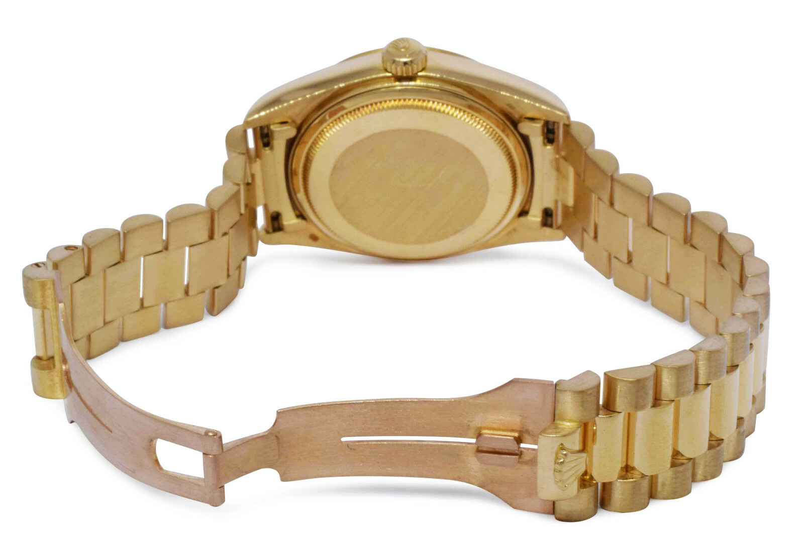 Rolex Day-Date President 18k Yellow Gold Silver Tapestry Dial 36mm Watch R 18038