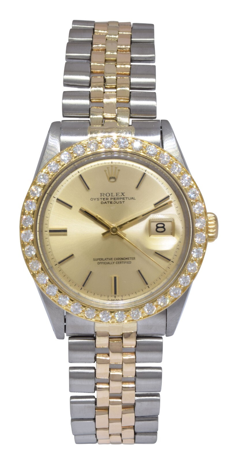 Rolex Datejust 14k Yellow Gold/Steel Diamond Bezel USA Bracelet Watch '71 1601 Rolex Datejust 14k Yellow Gold/Steel Diamond Bezel USA Bracelet Watch '71 1601