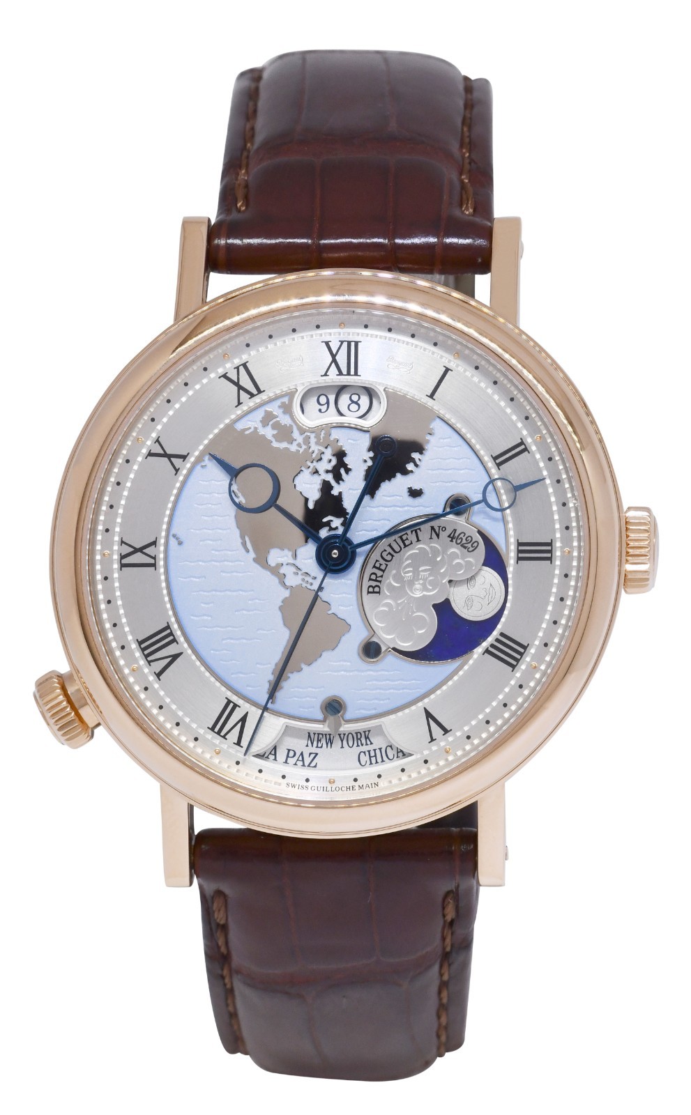 Breguet Classique Hora Mundi 18k Rose Gold World Time 43mm Watch B/P 5717 Breguet Classique Hora Mundi 18k Rose Gold World Time 43mm Watch B/P 5717