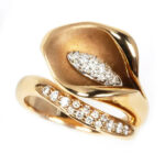 Sonia Bitton 18k Rose Gold 0.29ct Diamond Flower Ring Size 6.75 Sonia Bitton 18k Rose Gold 0.29ct Diamond Flower Ring Size 6.75