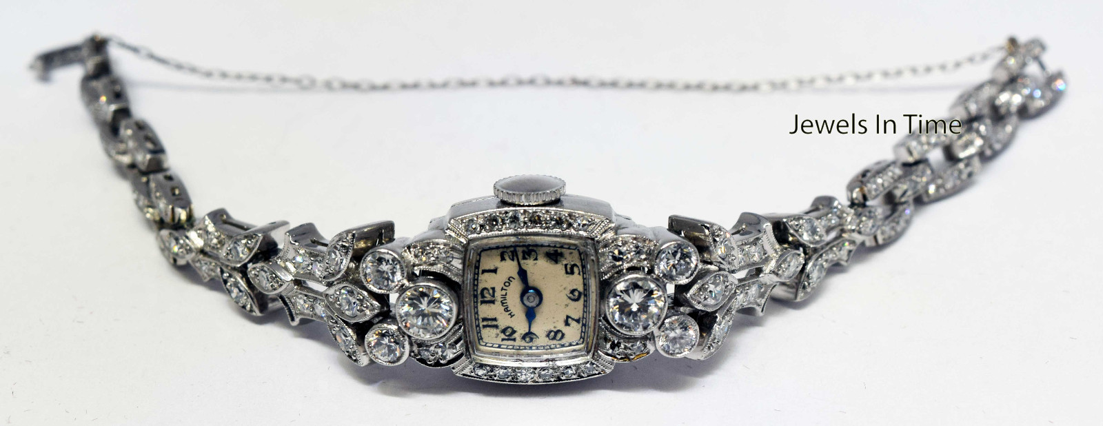 Hamilton  Ladies Vintage Deco Platinum &  3.35 CT Diamond Watch