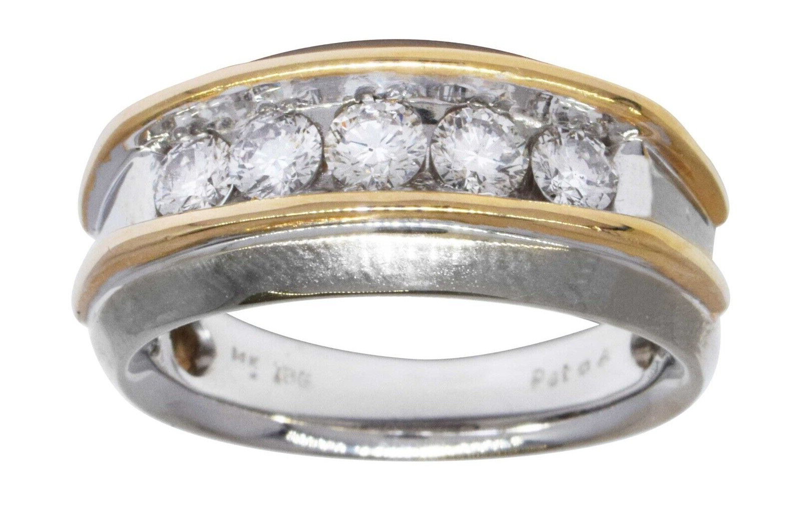 Men's 14K Yellow & White Gold Diamond Ring 10.5