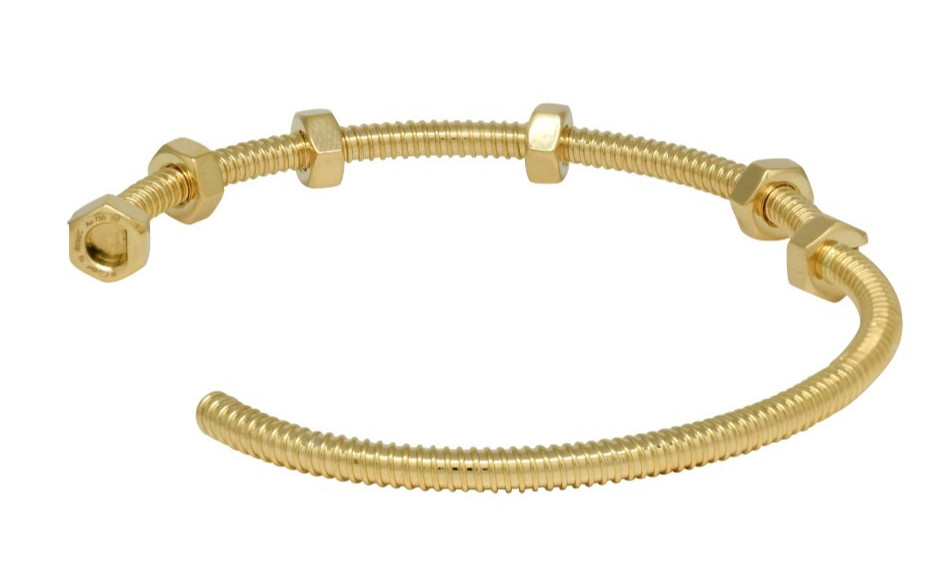 Cartier Ecrou Bracelet 16cm 18k Yellow Gold Screw Nut Bangle B6063816
