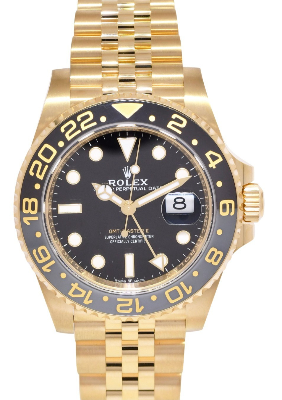 Rolex GMT-Master II 18k YG & Ceramic 40mm Jubilee Watch B/P '24 126718GRNR