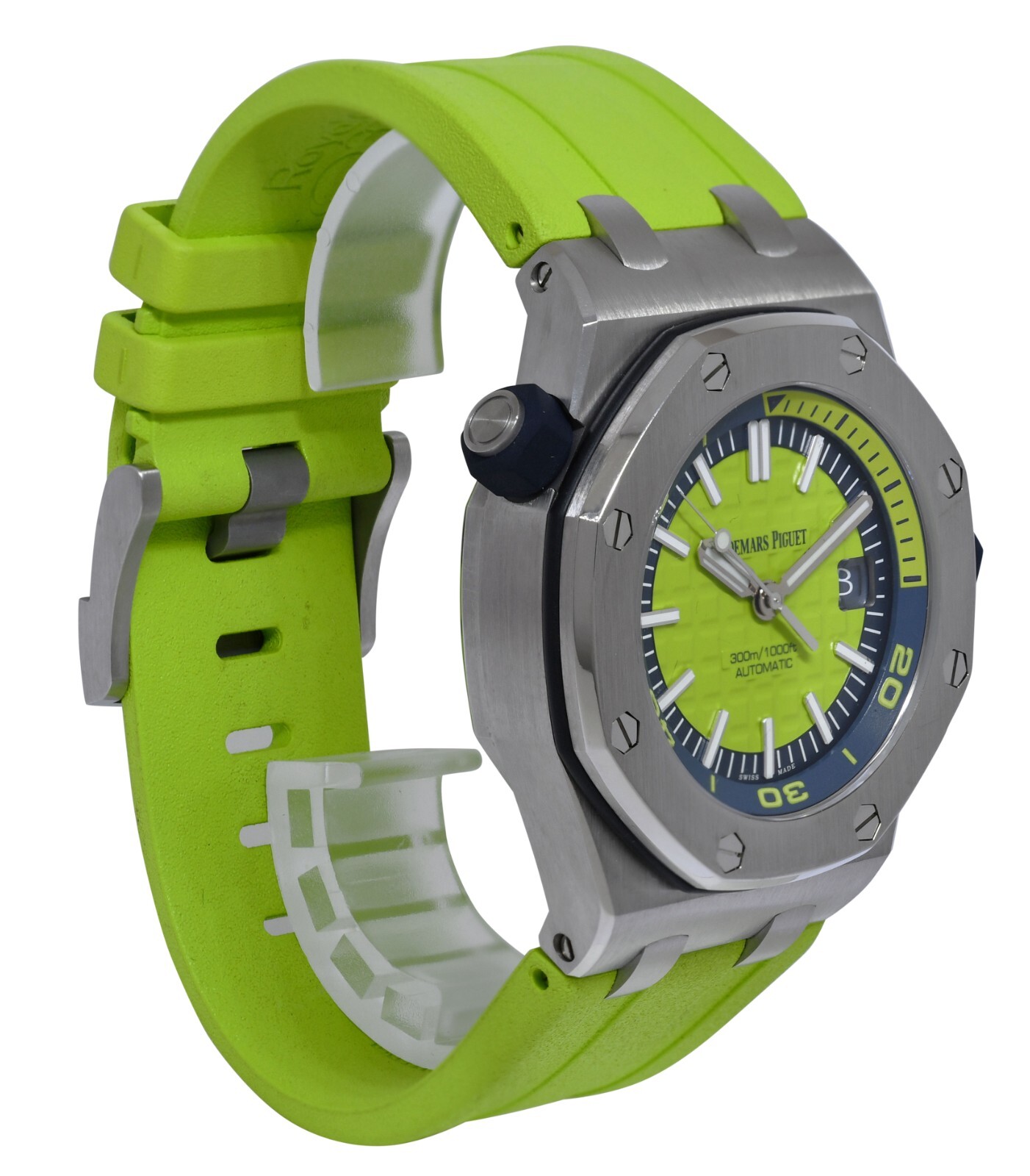 Audemars Piguet Royal Oak Offshore Diver Steel Green Dial 42mm Watch 15710ST
