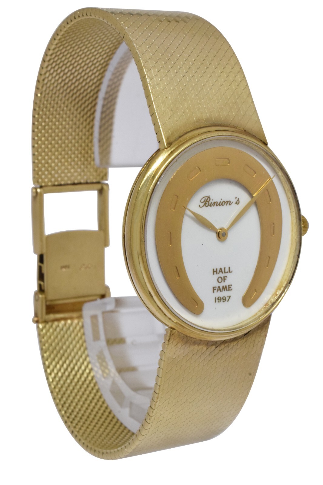 Binions Hall of Fame 1997 7 Card Stud 14k Yellow Gold Bracelet Quartz 31mm Watch