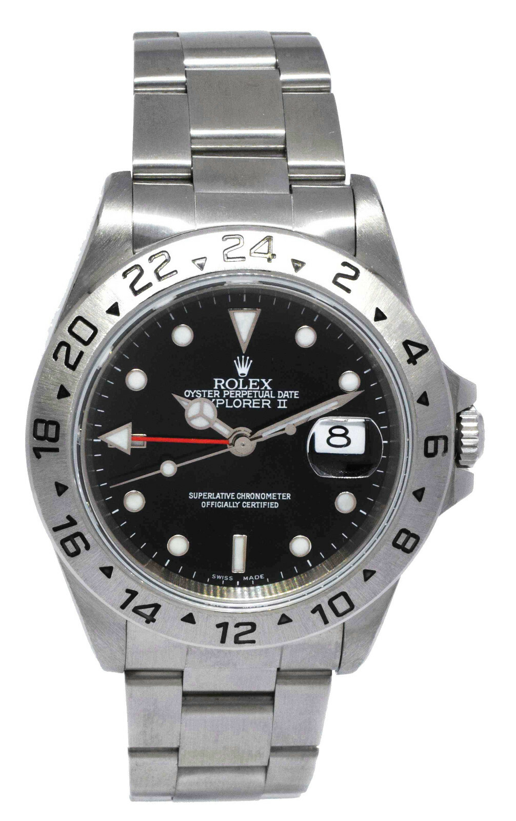 Rolex Explorer II GMT Steel Black Dial Mens 40mm Automatic Watch D 16570 T