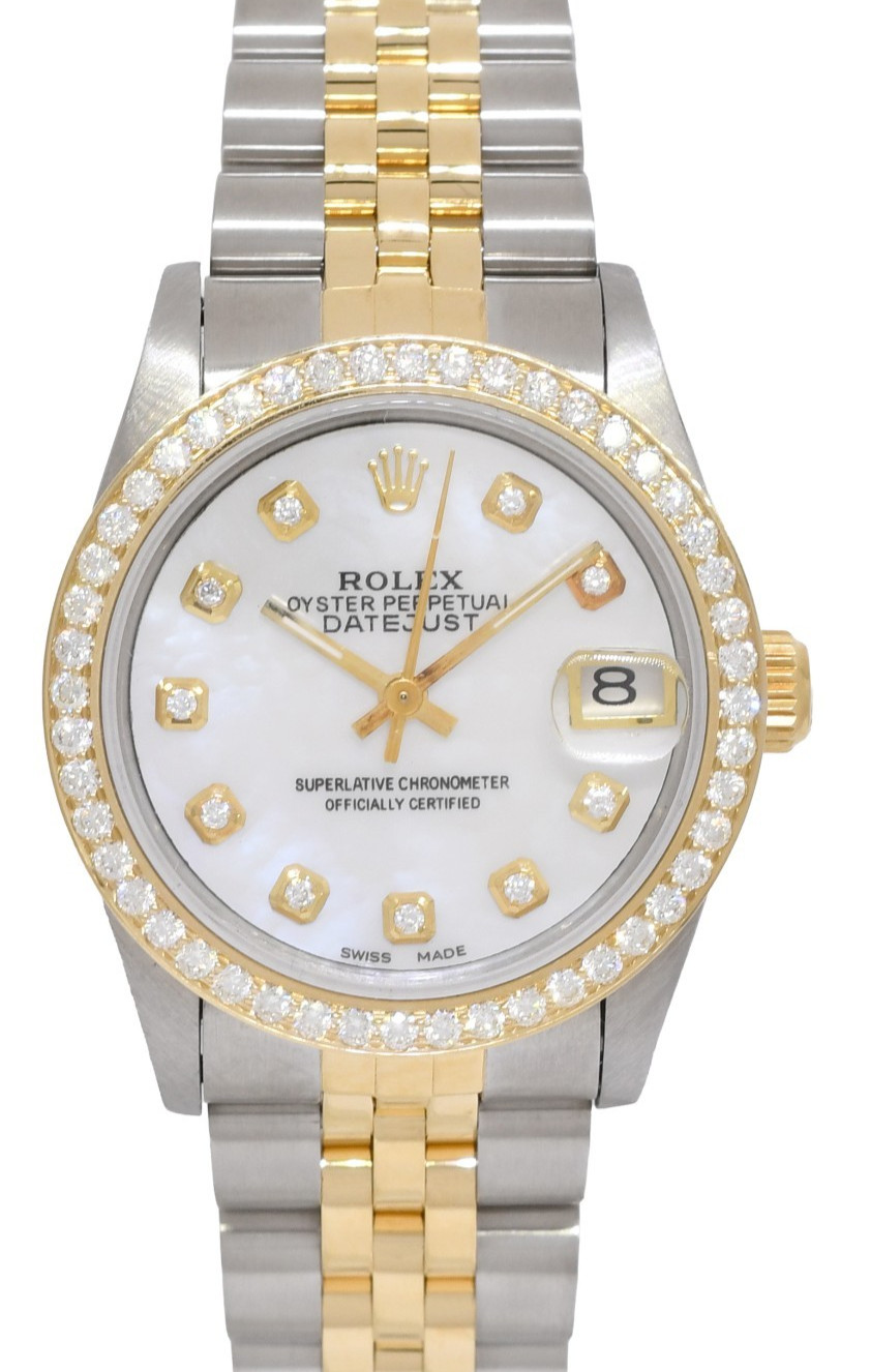 Rolex Datejust 18k Yellow Gold/Steel MOP Diamond Dial/Bezel 31mm Watch S 68273 Rolex Datejust 18k Yellow Gold/Steel MOP Diamond Dial/Bezel 31mm Watch S 68273