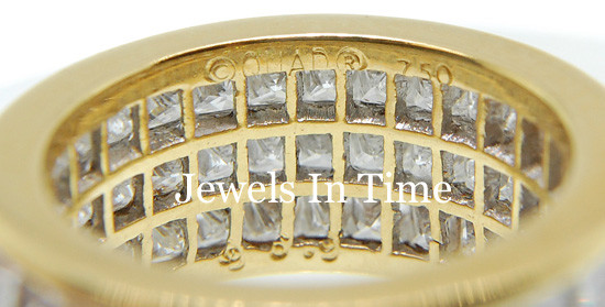 Ladies 18k Yellow Gold & 6.96 CT Diamond Ring 5.25 QUAD