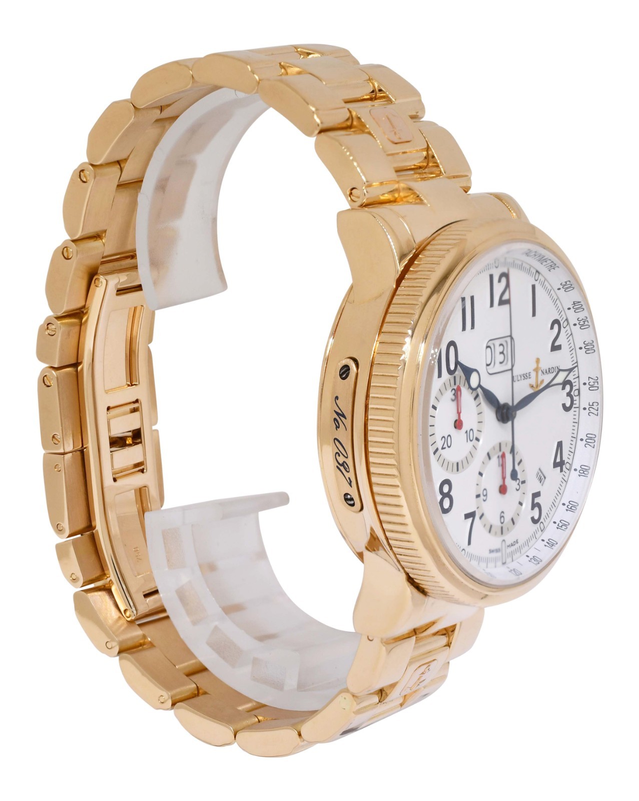 Ulysse Nardin Marine Annual Chronograph 18k Rose Gold 40mm Watch B/P 516-22