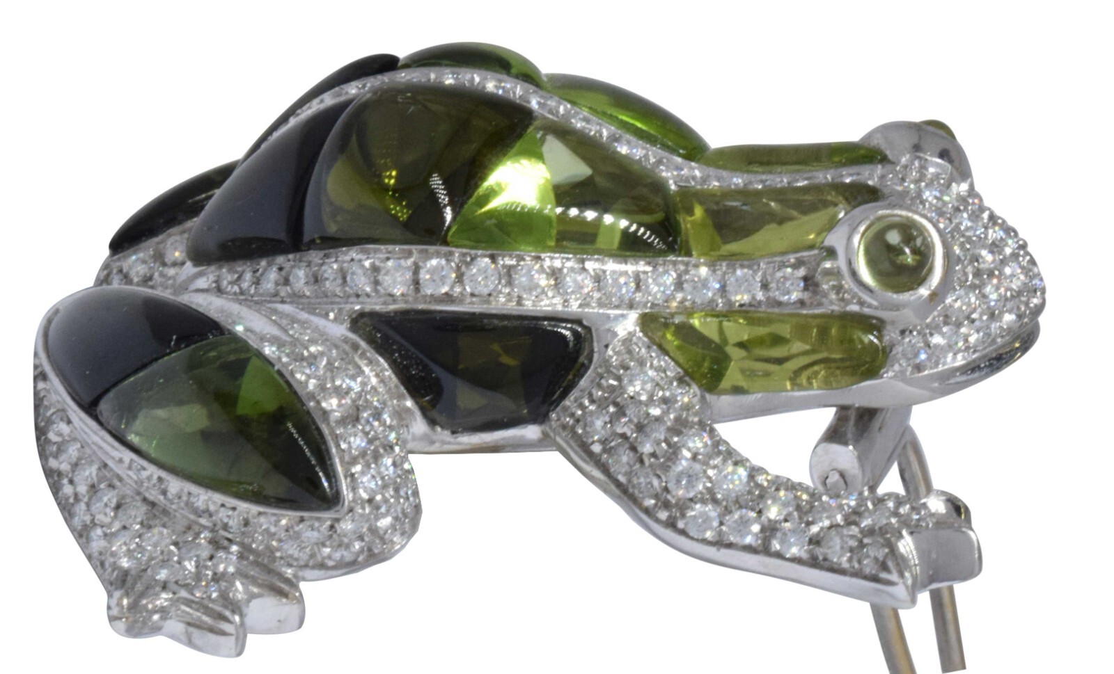 Garavelli Ladies 18K Gold,Diamond & Peridot Frog Brooch