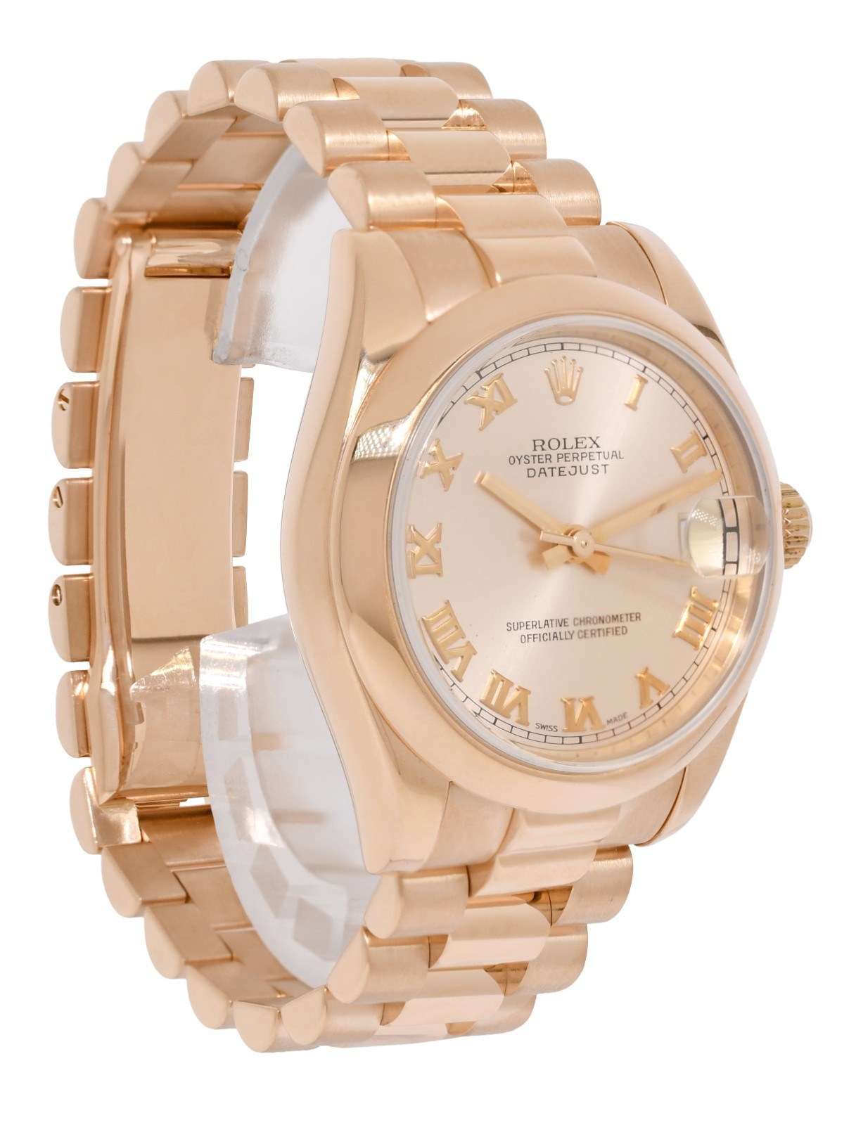 Rolex Datejust President 18k Rose Gold Pink Dial Ladies 31mm Watch Y 178245