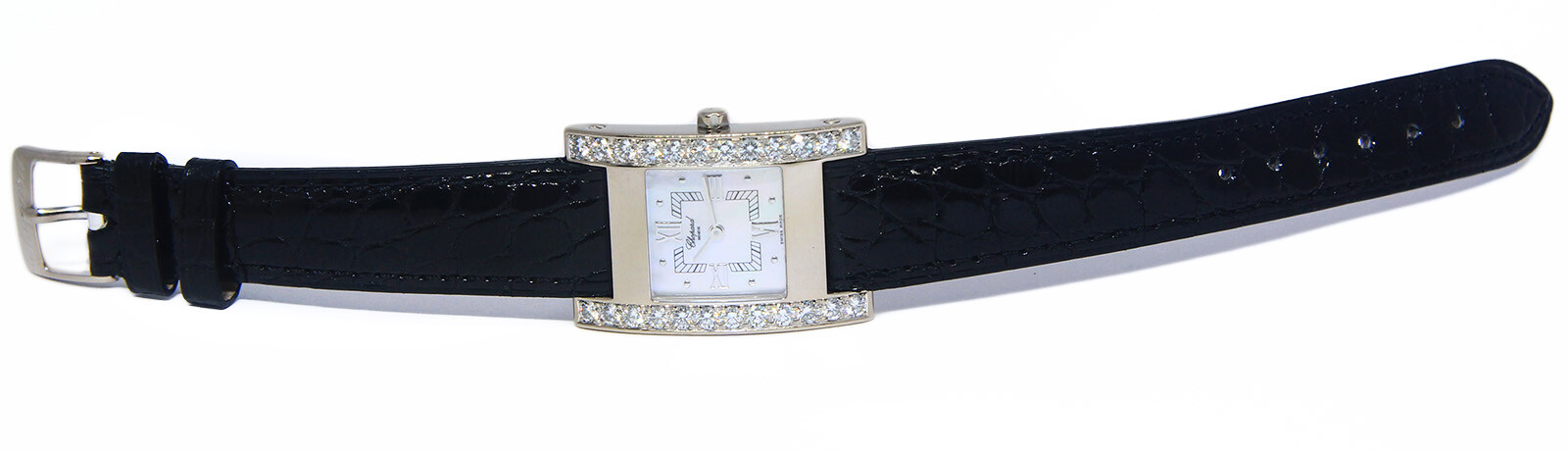 Chopard Your Hour 18k White Gold Diamond MOP Dial Ladies Quartz Watch 13/6845