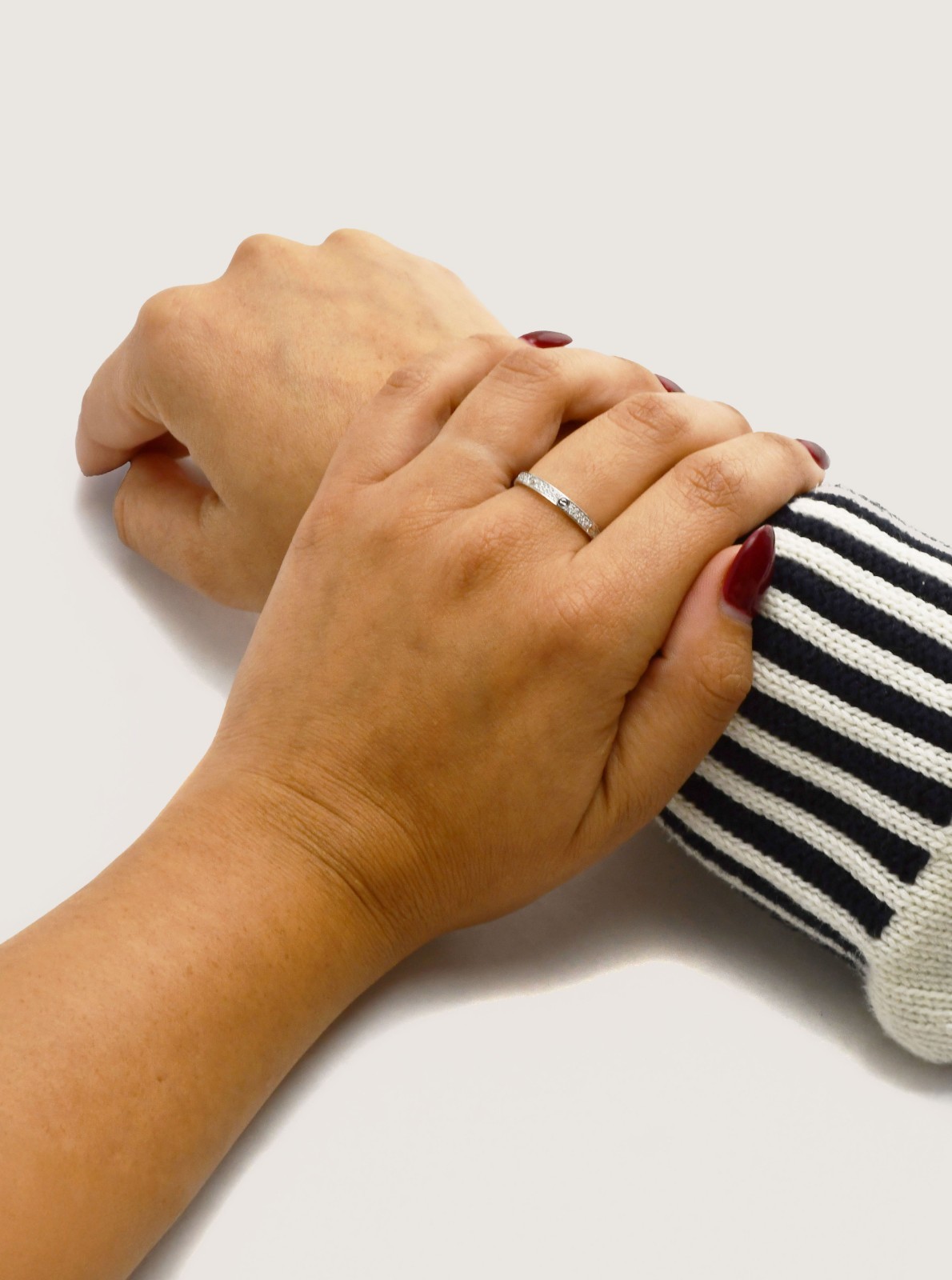 Cartier Love Ring Pave Diamond 18k White Gold Mini Band Size 59 B/P '24 B4218259 Cartier Love Ring Pave Diamond 18k White Gold Mini Band Size 59 B/P '24 B4218259