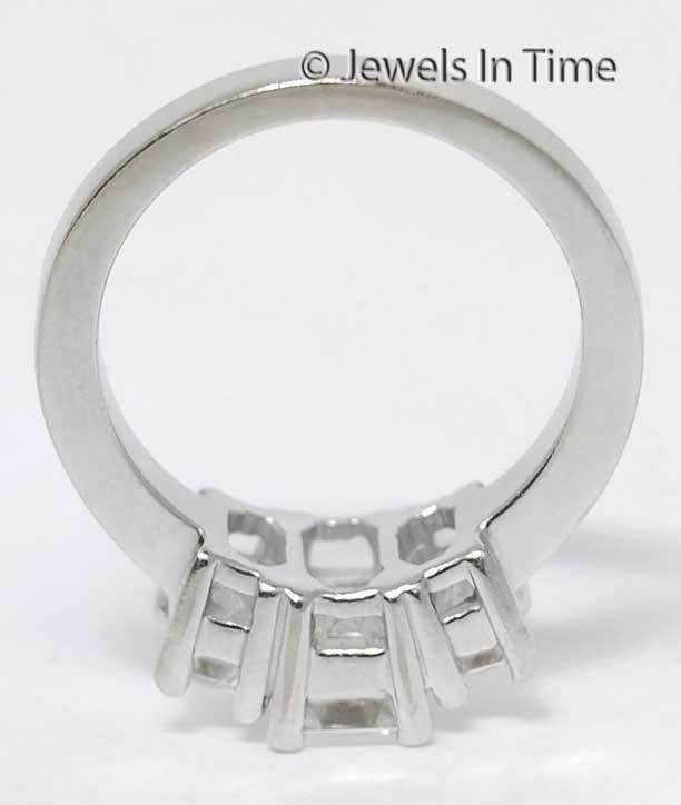 3 Stone 14k  Diamond Ring 1.20 CT Emerald Cut GIA Certificate (5)