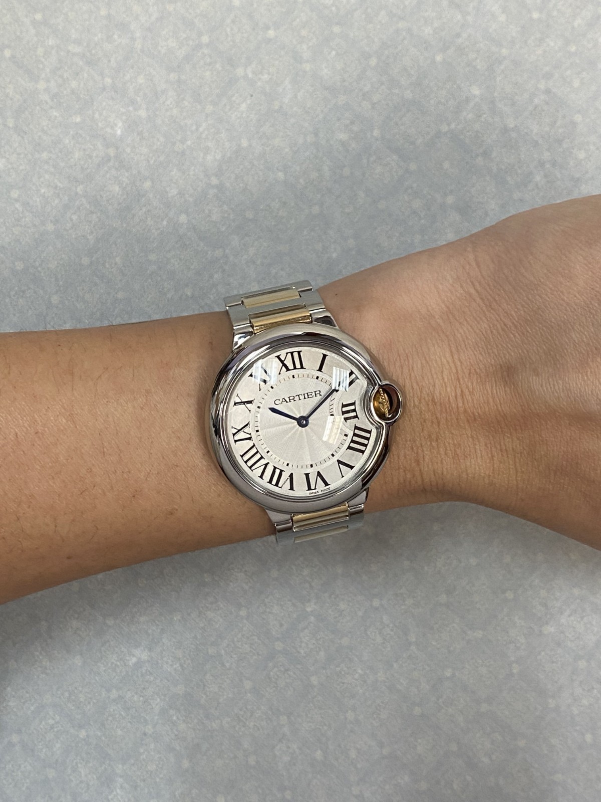 Cartier Ballon Bleu 36mm 18k Yellow Gold/Steel Quartz Watch W69008Z3 3005