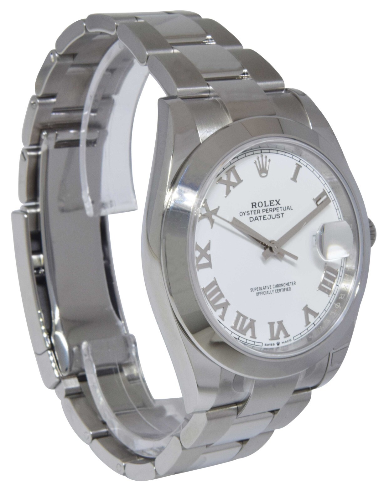 NEW Rolex Datejust 41 Steel White Dial Oyster Bracelet Mens Watch B/P '22 126300