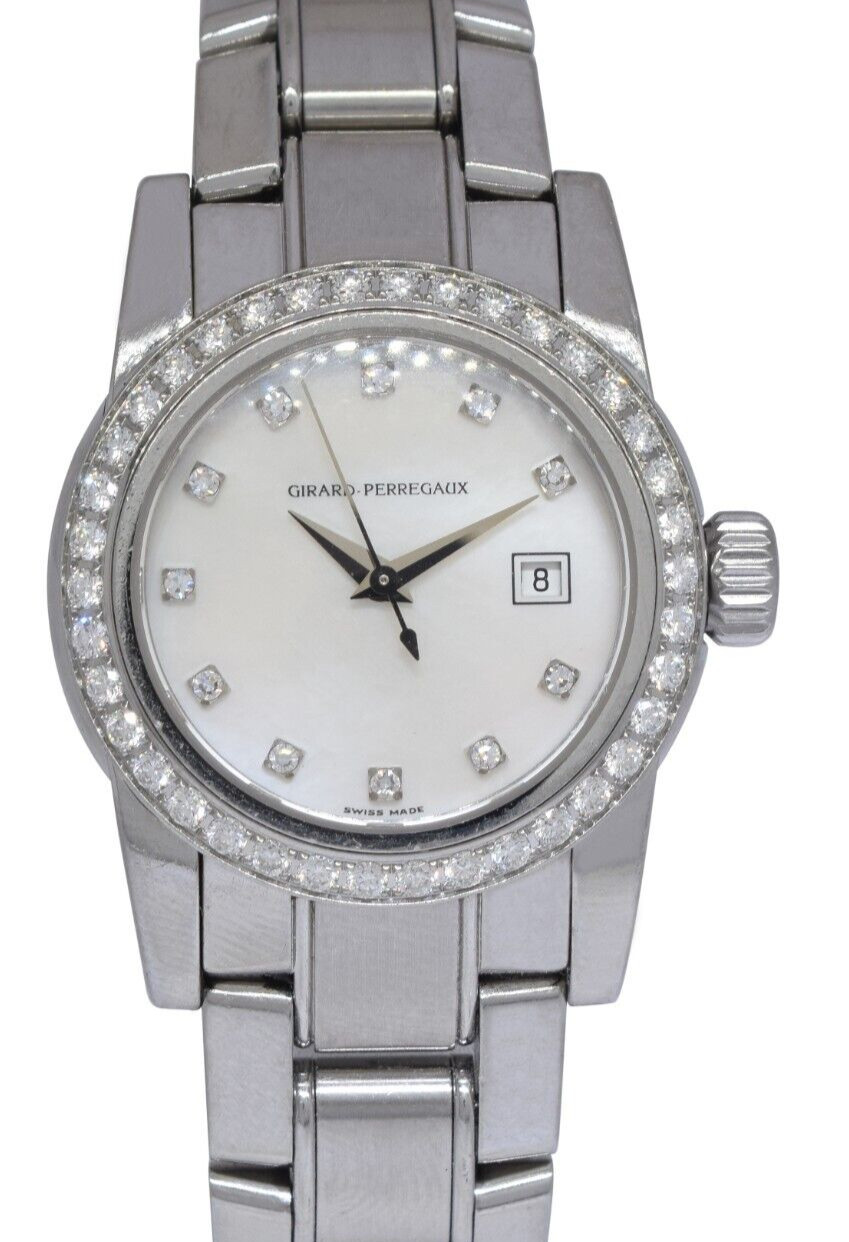 Girard Perragaux Lady F Steel MOP Diamond Ladies 29mm Automatic Watch B/P 8039 Girard Perragaux Lady F Steel MOP Diamond Ladies 29mm Automatic Watch B/P 8039