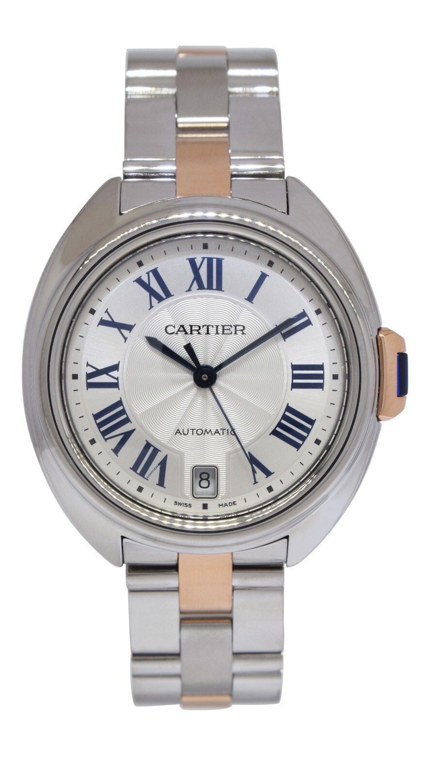 Cartier Cle 18k Rose Gold/Steel Ladies 35mm Automatic Watch W2CL0003 3856